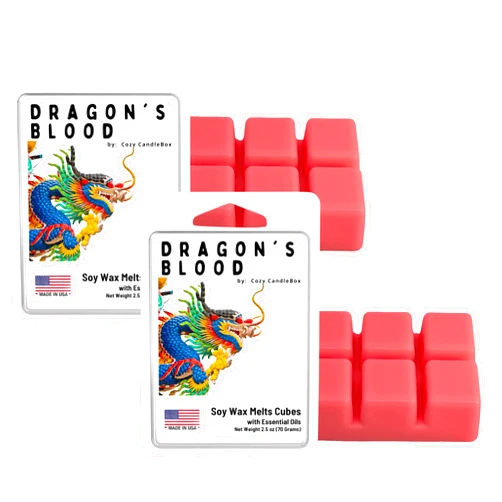 Cozy Candlebox Soy Wax Melts, Made in USA (Pack of 2) - Dragon Blood Plant-Based Soy Wax Cubes - Natural Scented, 5 oz Net Weight, Wax Melts for Wax Warmer by Cozy CandleBox