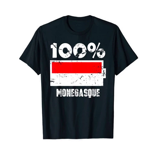 Vintage Monaco Flag Support Roots Co. Monaco Flag Support | 100% Monegasque Battery Power T-Shirt
