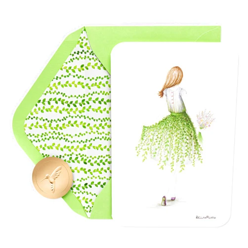 Papyrus Blank Cards with Envelopes - Designed by Bella Pilar and In Partnership with BCRF, Floral Girl (12-Count)
