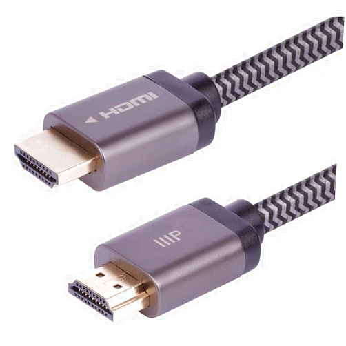 Monoprice 8K Certified Ultra High Speed HDMI Cable - Braided - HDMI 2.1, 8K@60Hz, 4K@120Hz, 48Gbps, HDR, VRR, CL2 In-Wall Rated, 10ft, Black