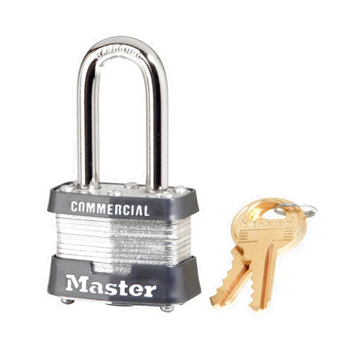Master Lock 3KALF Outdoor Padlock with Key, 1 Pack,Silver