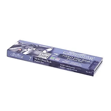 CRETACOLOR Nero Deep Black Pocket Pencil Set, 7 Pieces, multicolor