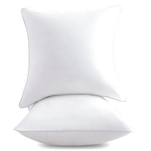 FAVRIQ 24 x 24 Throw Pillow Inserts with 100% Cotton Cover Square Cushions for Chair Bed Couch Car Down Alternative Pillow Form Sham Stuffer Decorative Pillow Insert White Sofa Pillow (Set of 2)