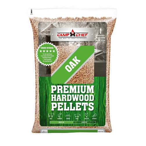Camp Chef Oak Flavor 100% All-Natural Wood Pellets for Smokers and Pellet Grills, Smoke, Bake, Roast, Braise and BBQ, 20 lb. Bag