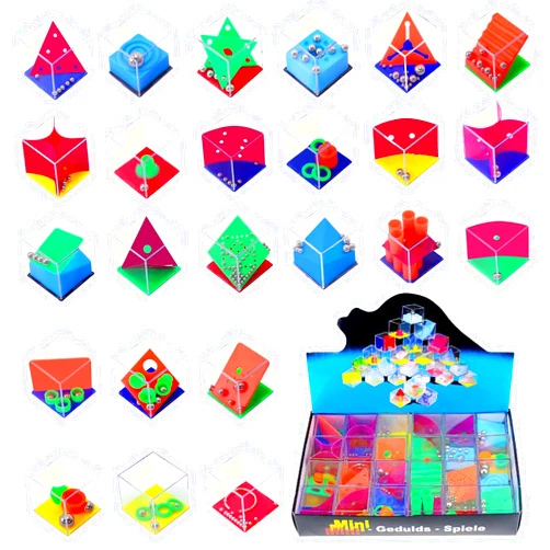 WEKITY Mini Cube Puzzle Box Set, Brain Game 24PCS Maze Puzzle Box 3D Three-Dimensional Ball Maze Funny and Cool Brain Teasers for Kids-Safe for Boys, Girls, Teens, Party Favors