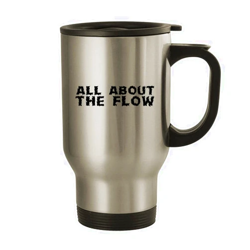 Molandra Products All About The Flow - 14oz Stainless Steel Travel Mug, Silver