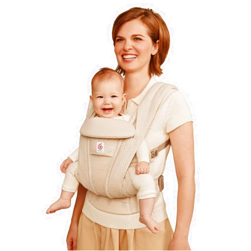 Ergobaby Omni Deluxe Baby Carrier Newborn to Toddler - Breathable Baby Carriers for Summer - All-Position Carrier with Enhanced Lumbar Support & Airflow (7-45 Pounds), Mesh, Natural Beige