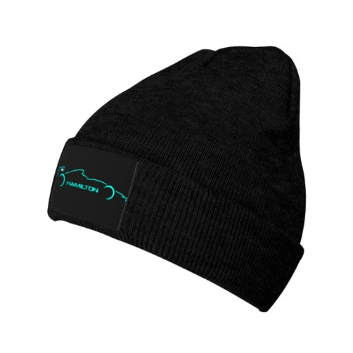 LloydRValdivia Acrylic Beanie Hats Lewis Racer Hamilton Winter Warm Skull Caps Slouchy Knit Hat for Mens Women Gift Outdoor Black