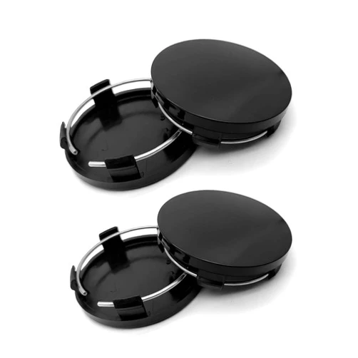 Tesnaao 4 PCS Car Wheel Center Hub Cover, 2.36In x 2.2In x 0.57In Snap-in Vehicle Rim Hub Caps Accessories, Universal Waterproof Durable Automotive Wheel Protector for Most Cars (Black)