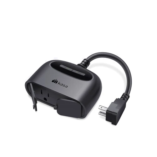 Kasa Smart Kasa Outdoor Smart Plug, Smart Home Wi-Fi Outlet with 2 Sockets, IP64 Weather Resistance, Compatible with Alexa, Google Home & IFTTT, No Hub Required, ETL Certified(EP40), Black