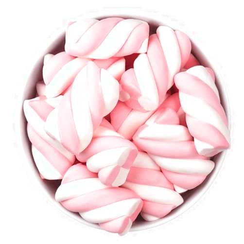 The Hampton Candy Company Pink & White Marshmallow Twists, 8.8 Oz. Bag, Pink Candy, Bulk Marshmallows, Docile sold by The Hampton Candy Company