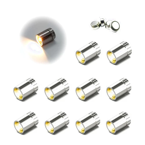 SUZEYAR 10 Pack Small Spotlight Battery Operated LED Lights, Warm White LED Wireless Miniature Spot Light for Artwork Painting,Jewelry Showcase Display,Closet,DIY Hand Craft (Warm White)