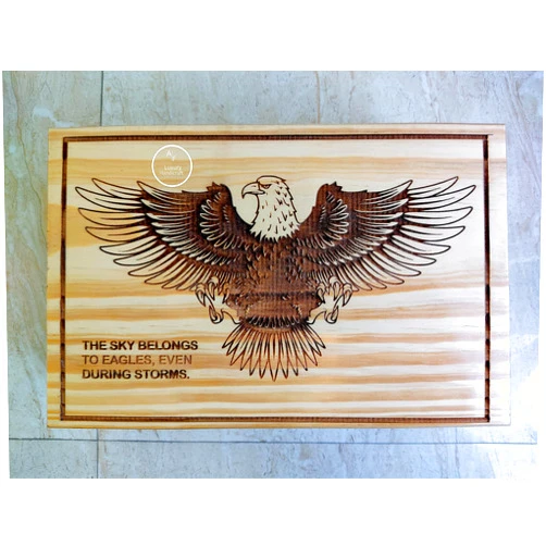A-F LUXURY HANDICRAFTS Eagle Urn for Human Ashes Adult Engraved Beautifull Wooden (LSize 250 Cubic in) Urn Home Decorable Collectible Storage Box Ideal for Gift by A-F Luxury Handicraft