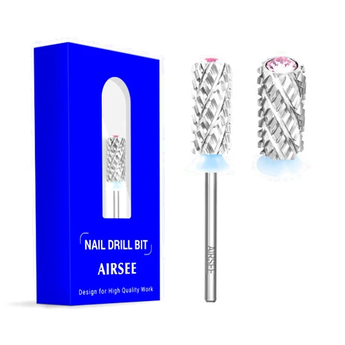 AIRSEE Tungsten Carbide Acrylic Nail Drill Bit Efile Electric File Machine Head Tip for Manicure Polishing Art Remove Gel 3/32
