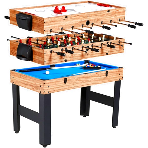 Evelove Table Game 3-In-1 Multi Combo Game Table Foosball Soccer Billiards Pool