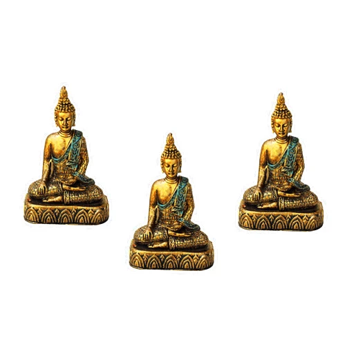 Goodman and Wife Poly Resin Garden Pot risers or Pot feet (Medium Size Buddha Shape Gold)