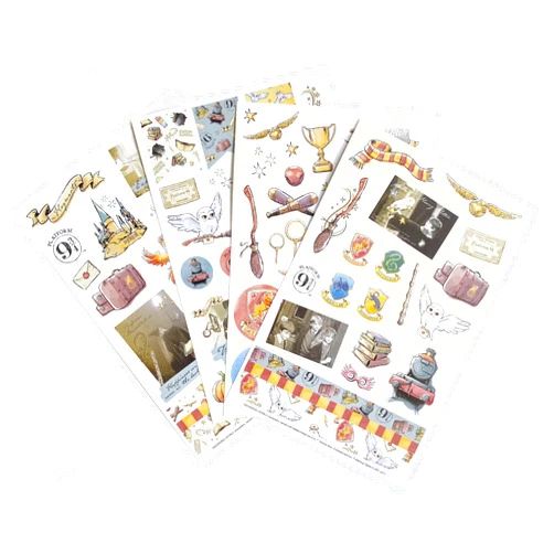 Paper House Productions Harry Potter Sticker Pack of 4 Sticker Sheets for Crafts, Scrapbooking & Collecting - Watercolor Icons