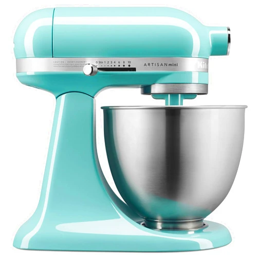 KitchenAid KSM3311XAQ Artisan Mini Series Tilt-Head Stand Mixer, 3.5 quart, Aqua Sky Blue