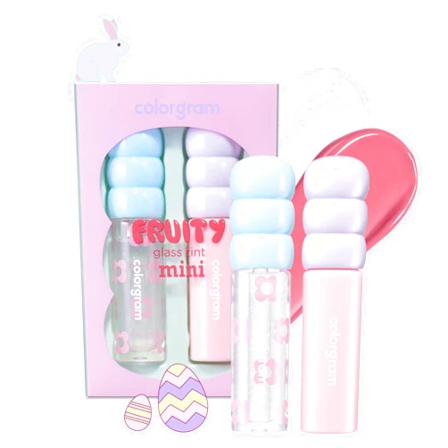 COLORGRAM FRUITY GLASS TINT MINI SET 03 COOL BEST SET | Moisturizing & Long Lasting Korean Lip Stain Tint | Stocking Stuffer, Gifts for Women and Teen Girls