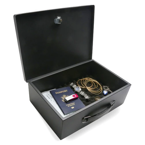 Honeywell Safes & Door Locks - Small Safe Box for Home - Fire Resistant Documents Lock Box with Keys - Steel Security with Key Lock for Personal Items, Jewelry, Money - 0.17 Cubic Feet - Black - 6104