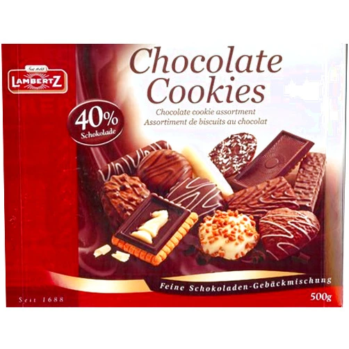 Henry Lambertz - Assorted Chocolate Cookies, 40% Choco Gift Box