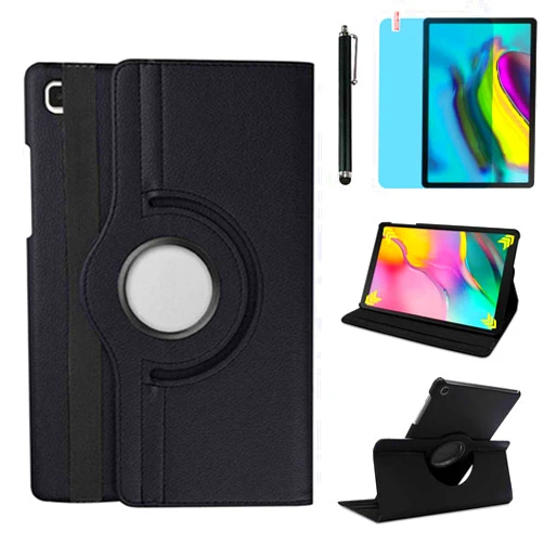 R.SHENGTE Case for Samsung Galaxy Tab A9+/A9 Plus 11'' 2023 (SM-X210/X216/X218), 360 Degree Rotating Stand Case Smart Protective Cover, with Stylus Pen,Screen Film (Black)