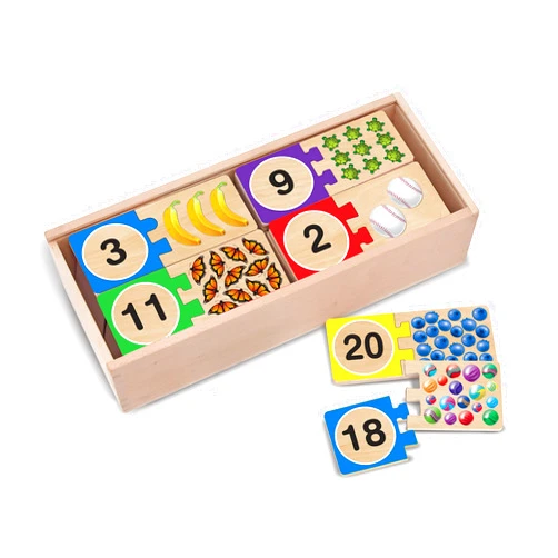 Melissa & Doug Self-Correcting Wooden Number Puzzles With Storage Box (40 pcs)