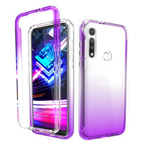 Onyxii Case Moto G Fast Case, Onyxii Full-Body Rugged Ultra Transparency Hybrid Protective Case with Built-in Screen Protector for Moto G Fast (Purple)