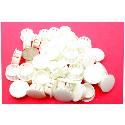 New Millennium Entertainment, LLC White Nylon Push in Locking Hole Plug - Fits Panel Hole Diam 3/4