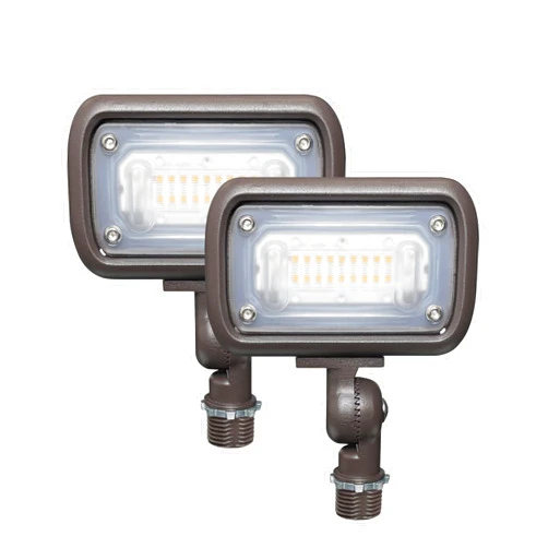 GKOLED 15W LED Floodlight, Outdoor Security Fixture, 1500 Lumens, 50W MH Equivalent, 5000K Daylight White, 120-277V, UL-Listed (2 Pack)