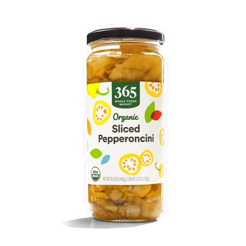 365 by Whole Foods Market, Pepperoncini Sliced Golden Organic, 15.5 Ounce