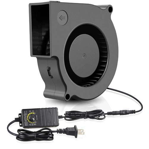 GDSTIME 75mm x 30mm Blower Fan 12V with Variable Speed Controller 110V to 240V AC Powered for 3D Printer Cooling