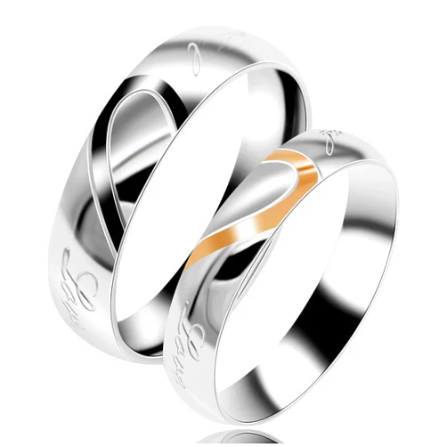 Uloveido Couples Titanium Stainless Steel Wedding Engagement Band Rings Engraved Real Love Y552