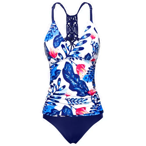 Holipick Tummy Control Two Piece Tankini Set Swimsuits for Women V neck Tankini Top Bathing Suits with Swim Bottom