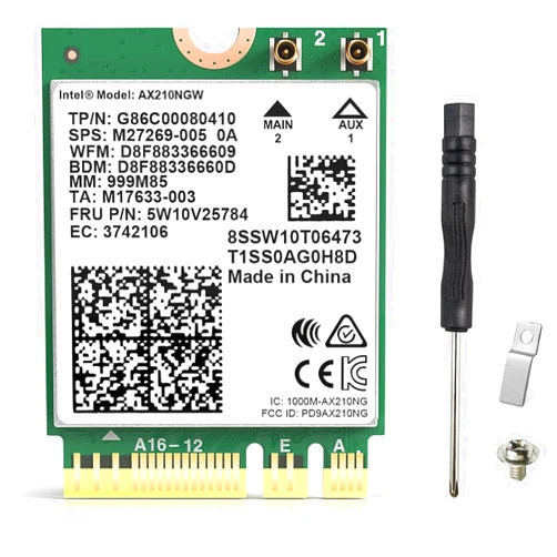 EDUP WiFi 6E Wireless Card Intel AX210 NGW Bluetooth 5.3 5400Mbps Tri-Band 2.4Ghz/5Ghz/6Ghz Network Adapter for Laptop Support Windows 10/11 (64bit) M.2/NGFF