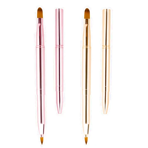 Unaone [2 Pack] Lip Brush for Lipstick, Retractable Lip Brushes, Dual-ended Makeup Brush for Lipstick Lip Gloss, Include Lid