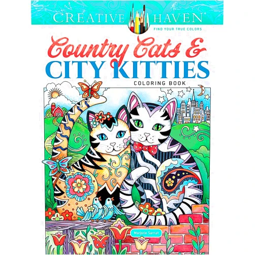 Marjorie Sarnat Creative Haven Country Cats & City Kitties Coloring Book (Adult Coloring Books: Pets)