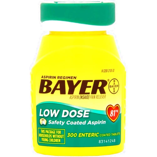 LEAPOA Bayer Aspirin Regimen Low Dose 81mg, Enteric Coated Tablets, 300-Count Pack of 3