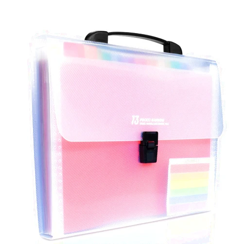 ManGotree 13 Pocket Portable Expanding File Folders, Accordion file document organizer with dividers for Any Paper and Document - Rainbow