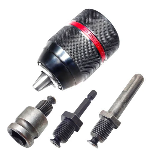 PATUOPRO 1.5-13mm Keyless Drill Chuck Metal Heavy Duty 1/2''-20UNF with SDS-Plus Shank 1/4