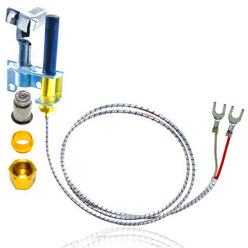 MCAMPAS 750mv Thermopile, Pilot Burner With Natural Gas & Propane Gas Pilot Orifice For New Deep Fryer AA Cater Truck