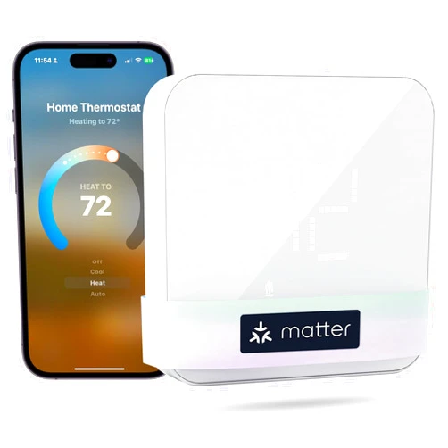 meross Smart Thermostat for Home, WiFi Thermostat Works with Matter, Alexa, Apple Home, Google Assistant, App & Voice Control, 7x24h Scheduling, Energy Saving, C-Wire Required