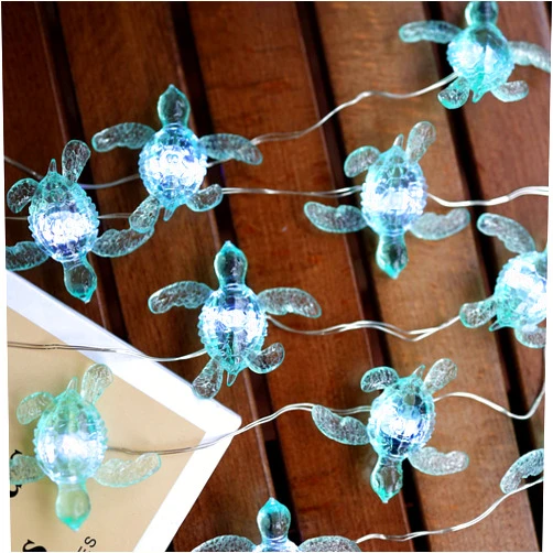 JASHIKA Beach Theme Cute Green Sea Turtle String Lights Ocean Fairy Decorative Lights 10ft 30 LEDs USB Powered Multi-Function Remote Control for Christmas House Party Bathroom Baby Shower Decor