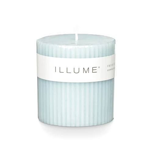 ILLUME Beautifully Done Small Fragranced Pillar Candle, Fresh Sea Salt