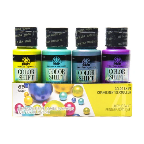 FolkArt , Multi-Surface 4 Bottle Acrylic Paint Set, 2oz, Color Shift Colors, 8 Fl Oz (Pack of 1)