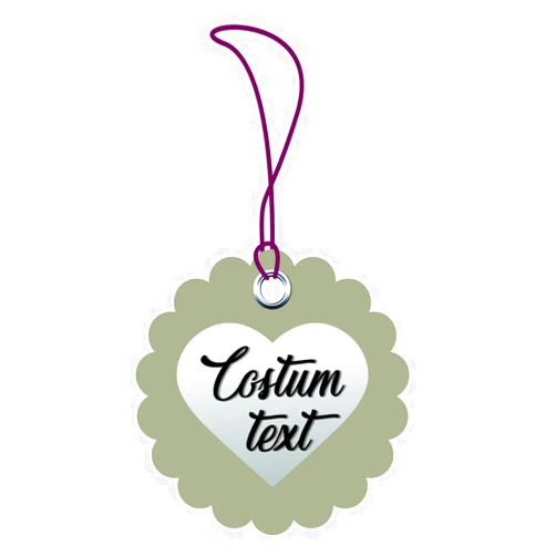 PrintValue 50 PCS Custom Made Any Text Hang Tags Scalloped Round Shape Personalized Wedding Favor Gift Tags