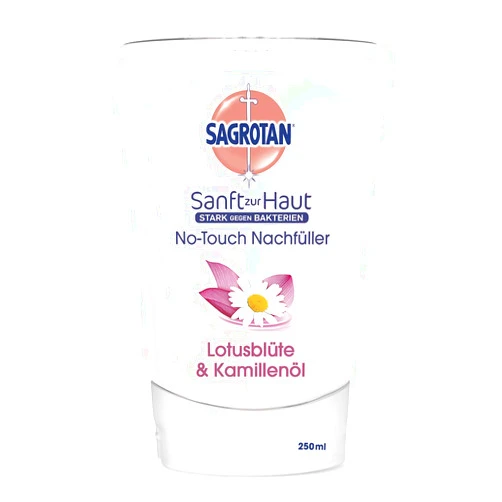Reckitt Sagrotan No-Touch Nachfüller Extra Care Lotusblüte und Kamillenöl, Flüssige Handseife, 1er Pack (1 x 250 ml)