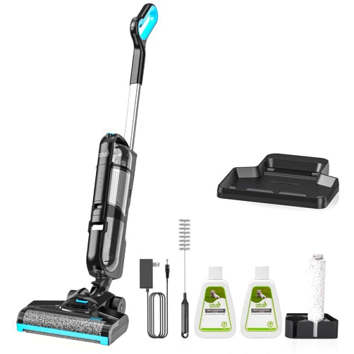 HAUSMEISTER Hydroflex Pro Max Cordless Floor Washer, 30KPA Wet Dry Vacuum Mop with Self-Cleaning Base, Vacuum and Mop Combo for Hard Floors & Pet Hair, 40Min Runtime