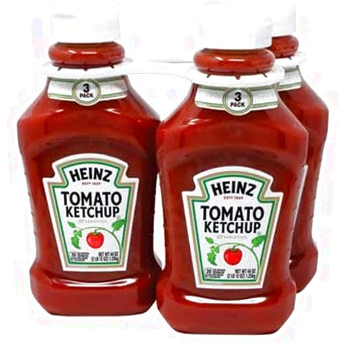 Concession Essentials Heinz Classic Squeeze Bottles Tomato Ketchup, 44 Oz Bottle, Pack of Three