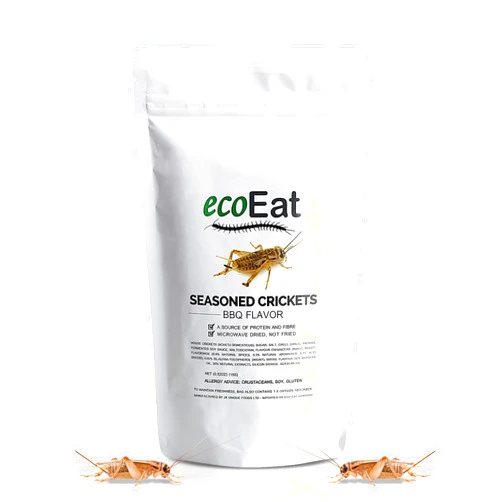 ecoEat Edible Insects Seasoned Crickets to Eat – Edible Bugs Edible Dehydrated Crickets BBQ Flavor - Snack Food Gifts (15g)